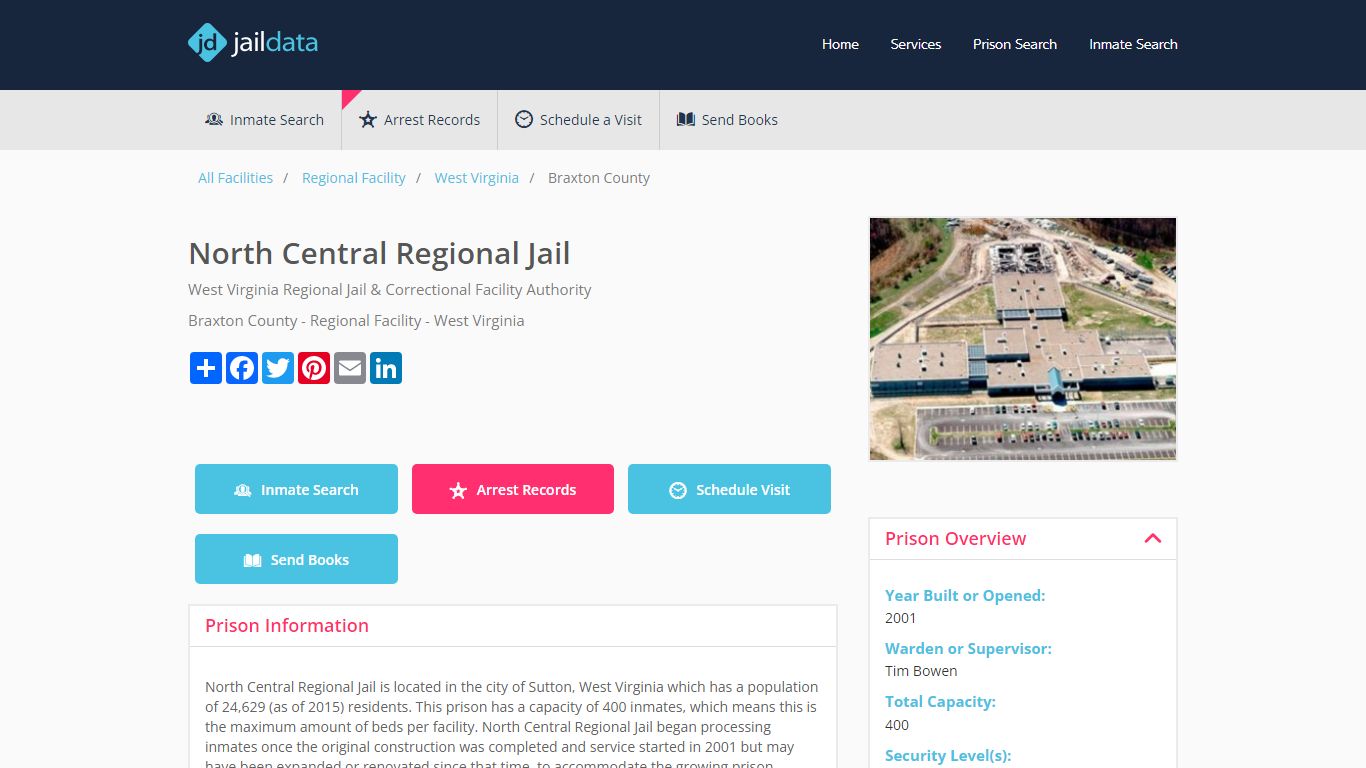 North Central Regional Jail Inmate Search and Prisoner Info - Sutton, WV